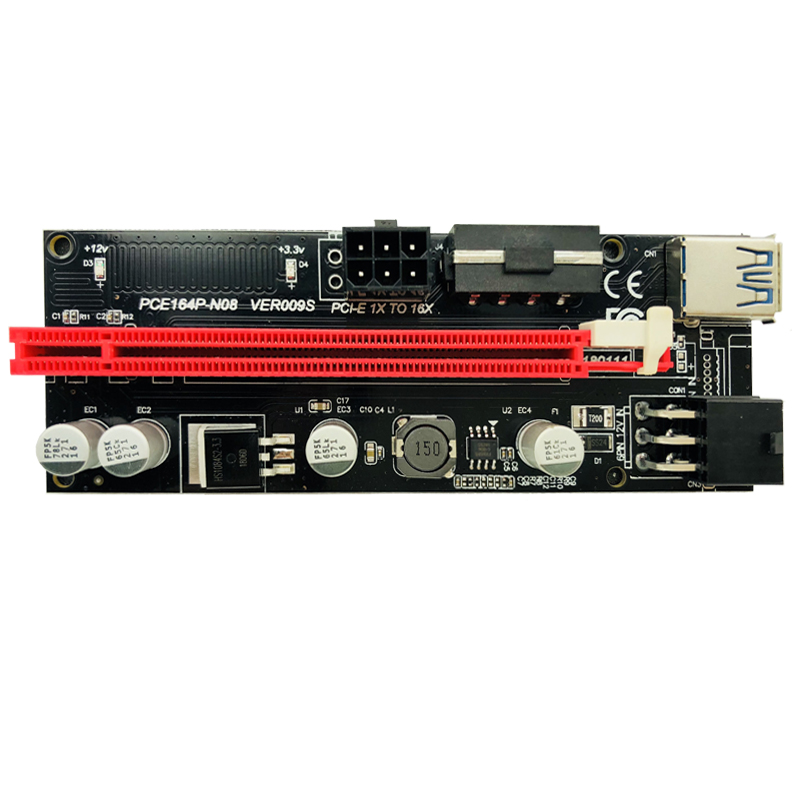 6 шт. новейший VER009 USB 3,0 PCI-E Riser VER 009S Express 1X 4x 8x 16x расширитель переходника карта SATA 15pin до 6 pin кабель питания