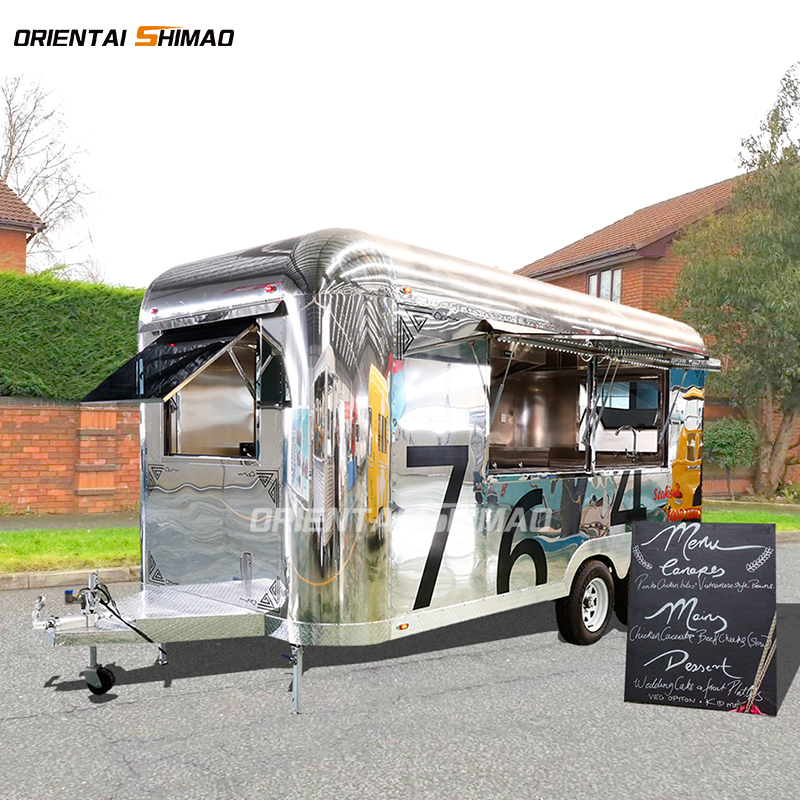Airstream из нержавеющей стали hot dog пицца маленький кофе мороженое торговая тележка Ресторан мобильный прицеп для фаст-фуда для продажи