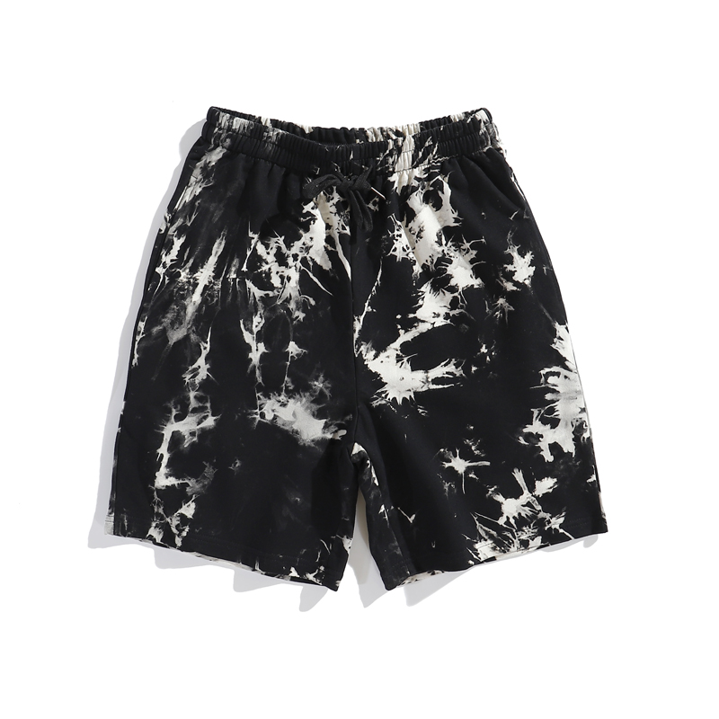 Wholesale Unisex Cotton Fleece French Terry Men Shorts Custom Logo Men Sweat Tie Dye Shorts
