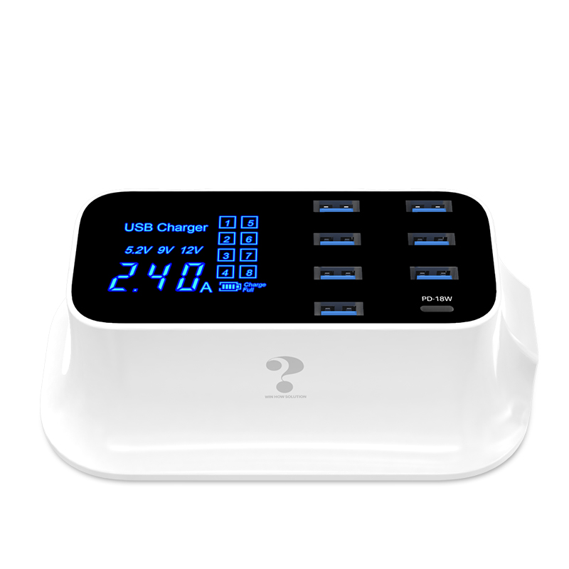 DP Лидер продаж 8-станция зарядного устройства с портом usb с цифровой светодиодный дисплей для мобильного телефона ipad