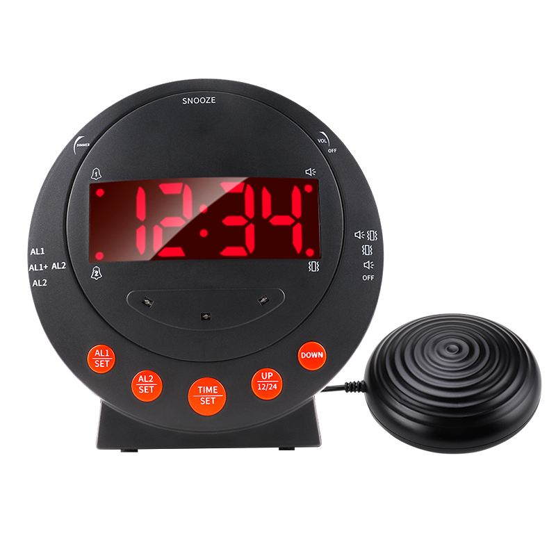 Vibrating Alarm Clock for Heavy Sleepers and Deaf Hearing Impaired with Flash Nightlight and Bed Shaker