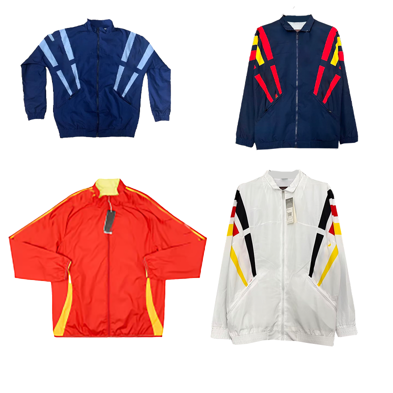 Football Jacket men's national club long sleeve full zipper jacket sports running men's football training clothes