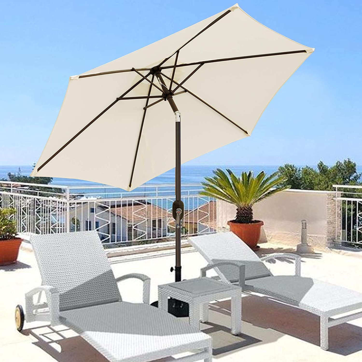 3x3M 360 Degree Turning Hot Sale Restaurant Cafe Hotel Sun Large Garden Umbrella Parasol
