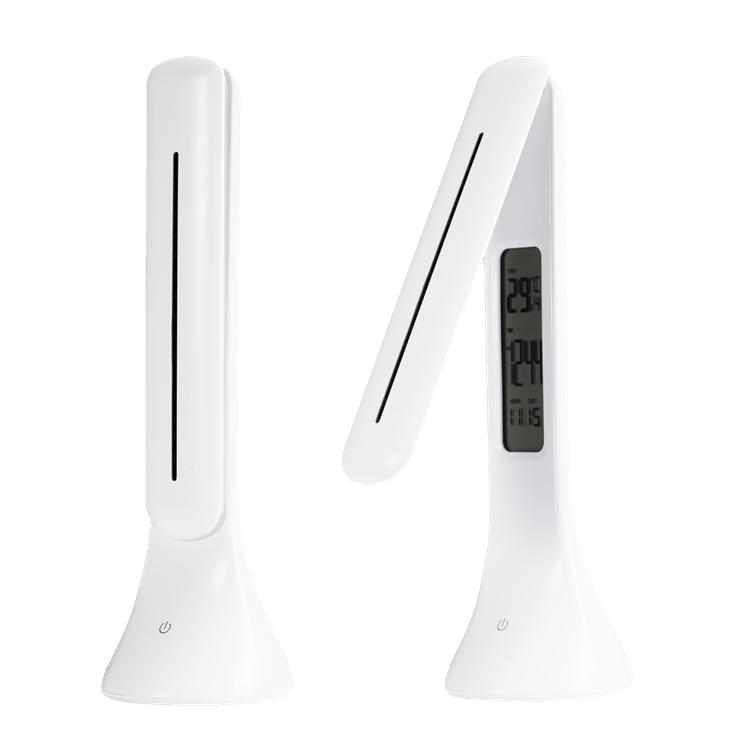 Temperature clock display folding led table lamp desk lamp