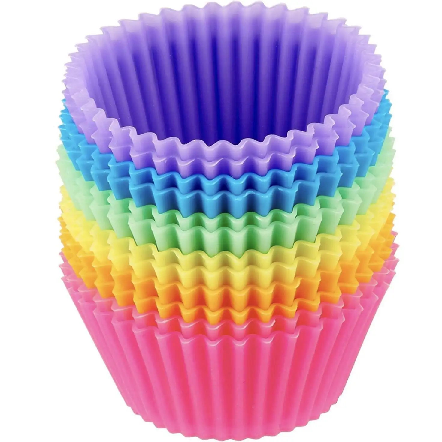 Silicone Baking Cups Reusable Muffin Liners Non-Stick Cup Cake Molds Set Cupcake Silicone Liner Standard Size Silicone Cupcake