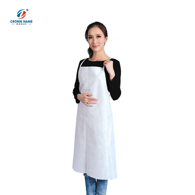 Custom PP PE PVC disposable aprons medical pe white