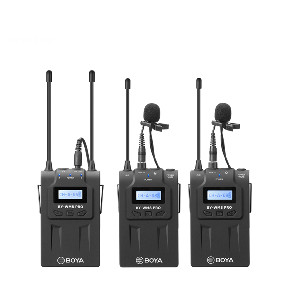 Boya BY-WM8 Pro K1 K2 UHF Двухканальный беспроводной микрофон Система интервью приемник передатчик для iPhone DSLR камеры
