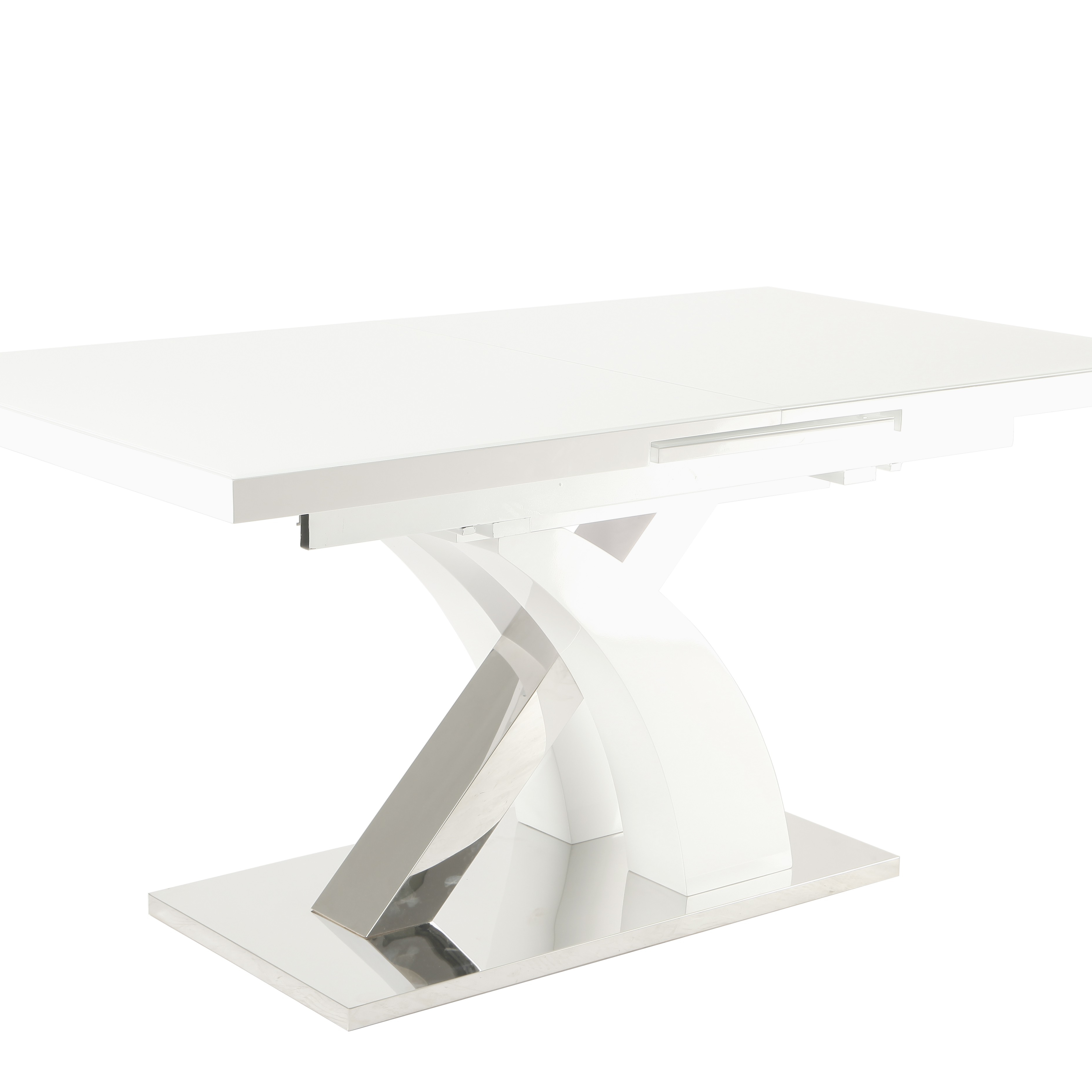 SKY Nordic Cross Legs High Gloss White Butterfly Extension Dining Table Dining Room Furniture