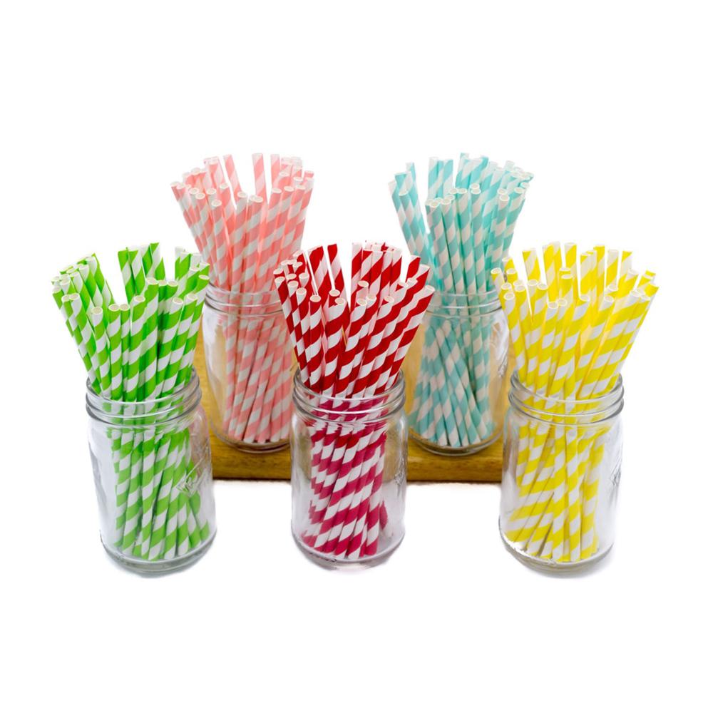 Amazon top seller 100pcs per bag 6*197mm food grade paper straw