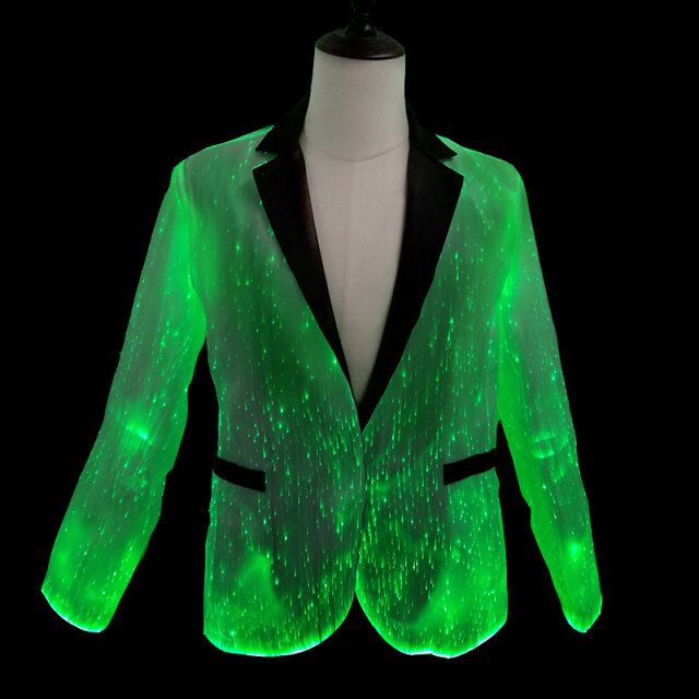 LED световой мужской костюм мигающий световой костюм волоконно-оптический костюм свадебный смокинг