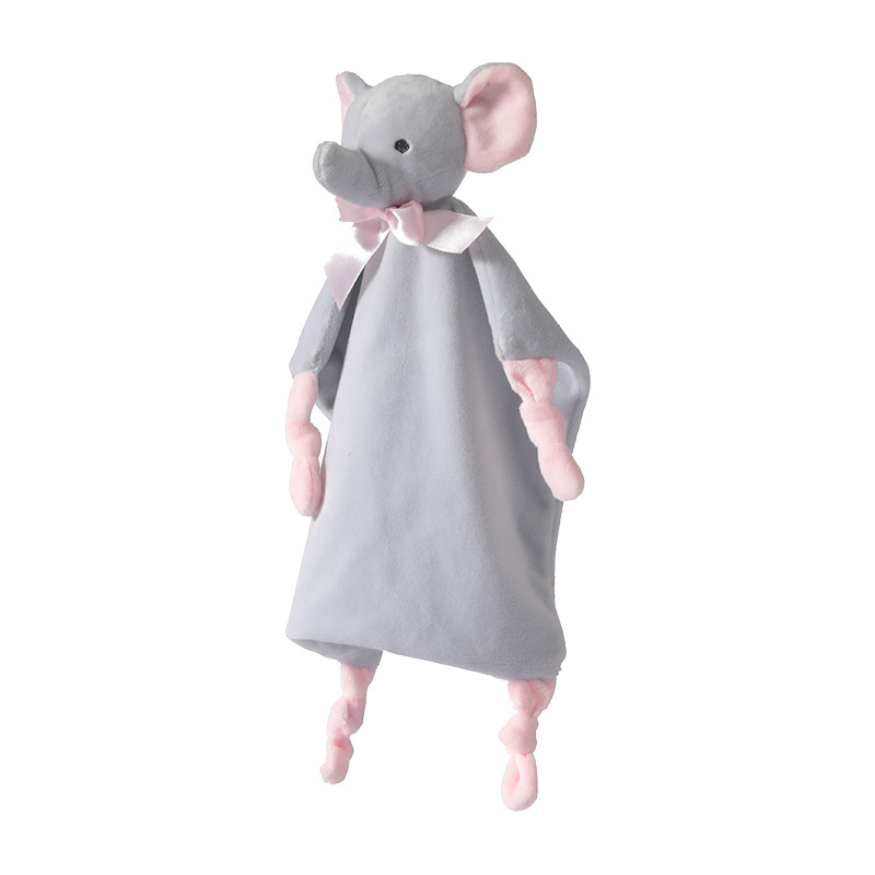 Newborn Baby Soothing Towel Plush Grey Mouse Doll Newborn Babies Grab Comforter Towels