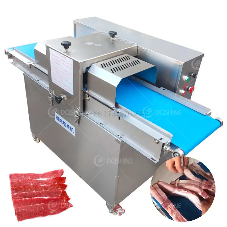 automatic turkey breast slice cutting machine/5mm jerky slicing cutter /fresh beef meat fillet slicer machine on hot sale