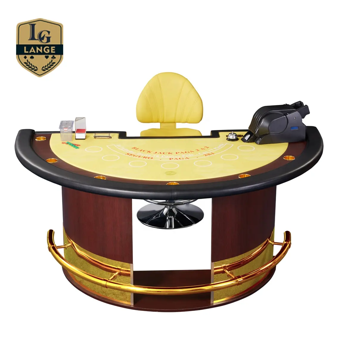 7 seat Semicircular Exclusive Blackjack Poker Table Stainless Steel Poker Table