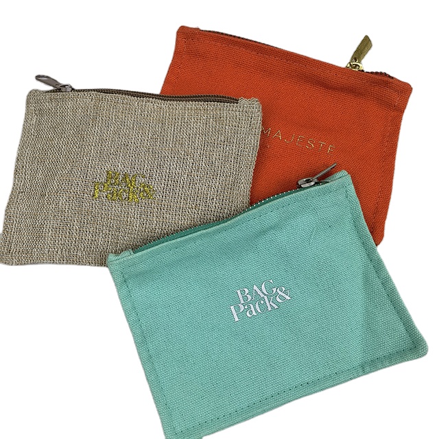 Bag Set Large Small Blank Blush Colored Inner Metal Pencil Travel Cosmetic Makeup Wholesale Zippered Zipper Cotton Canvas Pouch
