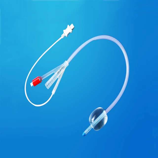 Одноразовый мочевой катетер из 100% силикона, 2way 3way foley, катетер