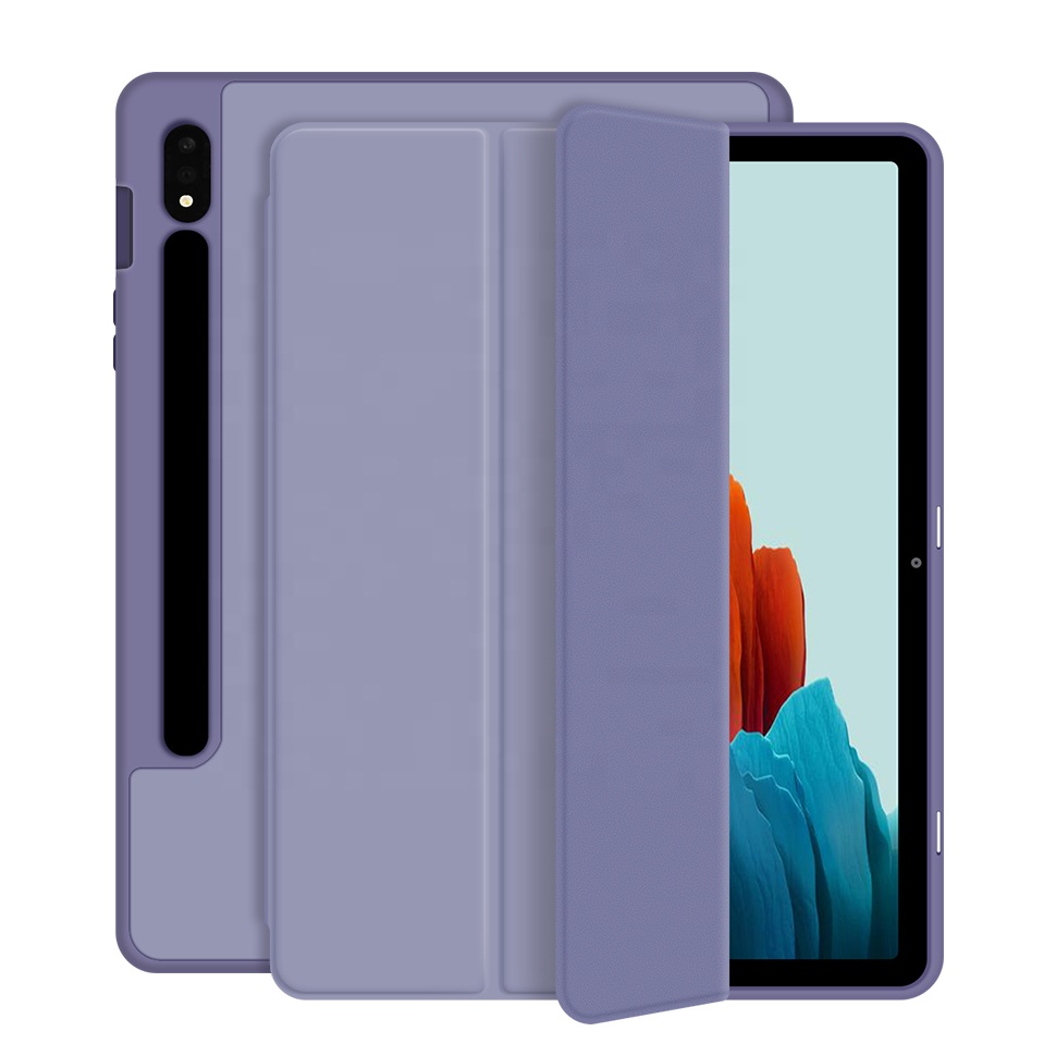 Тонкий ударопрочный ТПУ смарт-чехол тройного сложения для планшета Samsung Galaxy Tab S7