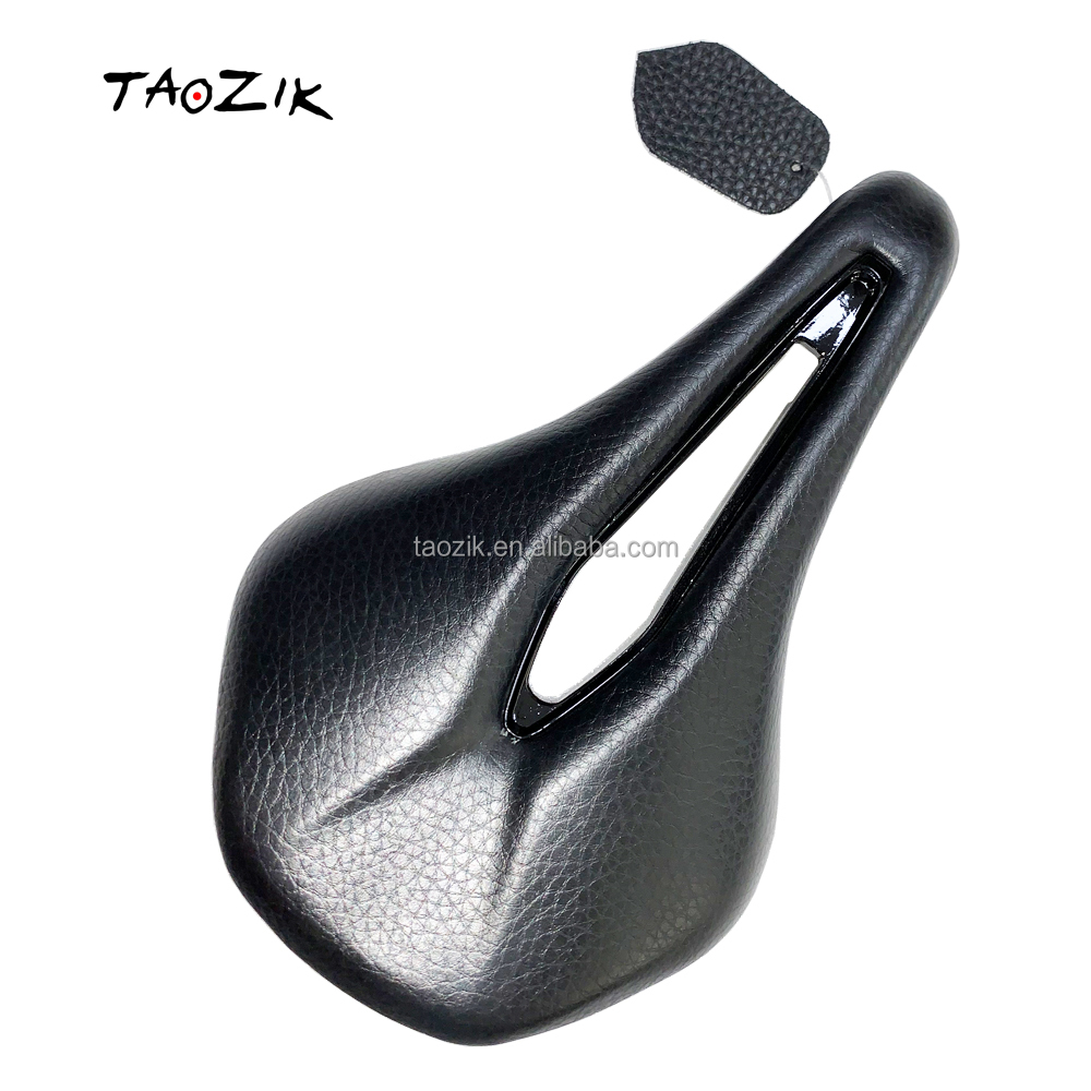 TAOZIK T165c ture leather titanium alloy rail Microfiber Leather Memory sponge 165mm Breathable Bicycle racing saddle