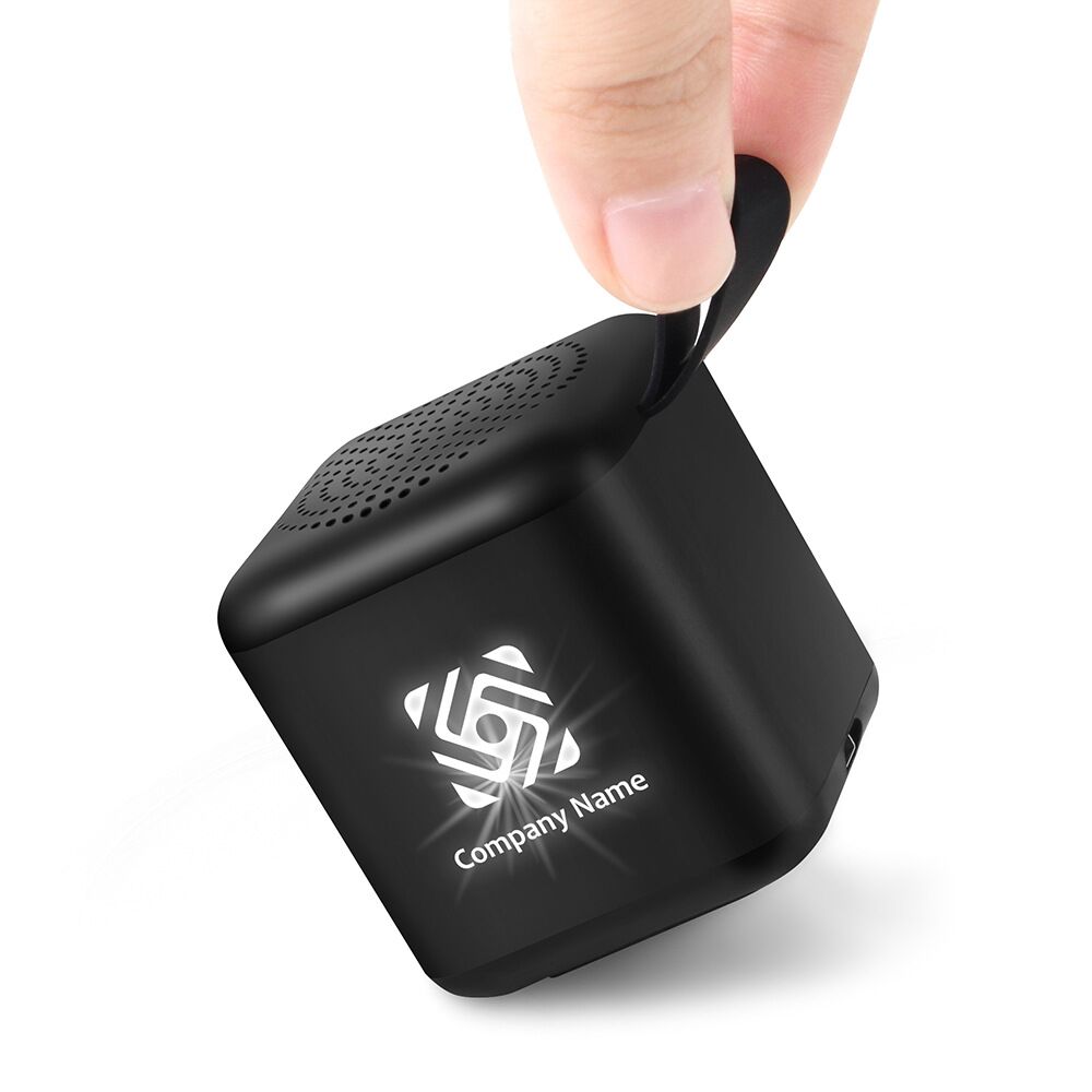 Новейший дизайн, миниатюрная беспроводная Bluetooth-колонка с 5,0 чистым стереозвуком, портативная Bluetooth-колонка с пользовательским светодиодным логотипом
