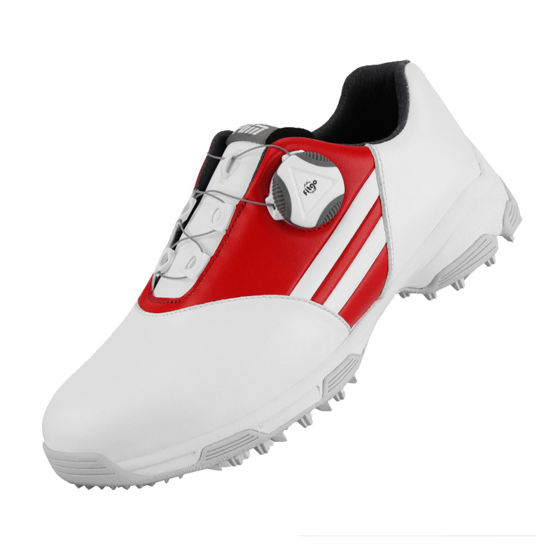 High quality boy white black red anti skid microfiber water proof golf shoes children sports shoes