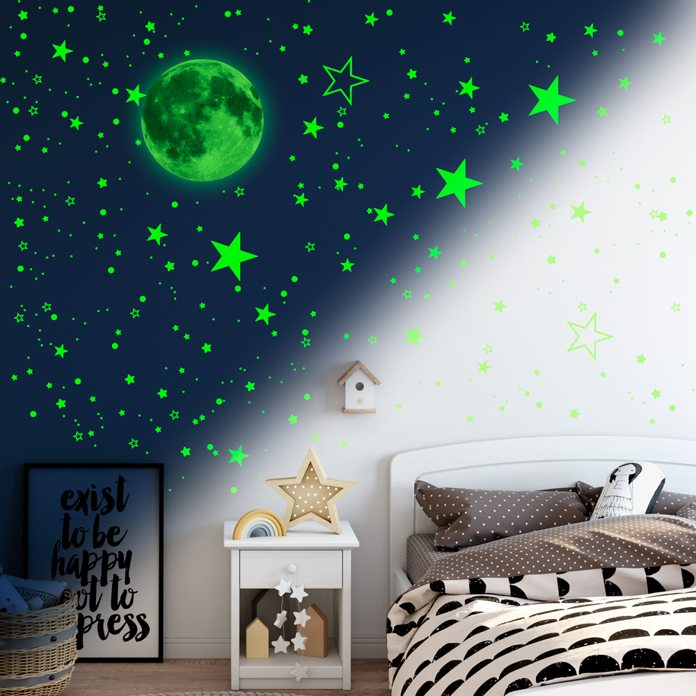 custom luminous glow in dark star decoration sticker for kids ceiling and wall