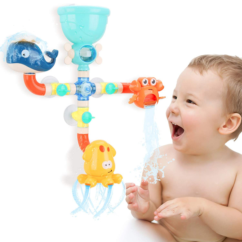 Детские DIY трубы для ванной стены игрушка водопад заполнить спина и потока игрушки для ванной для От 2 до 4 лет дети весело подарок на день рождения
