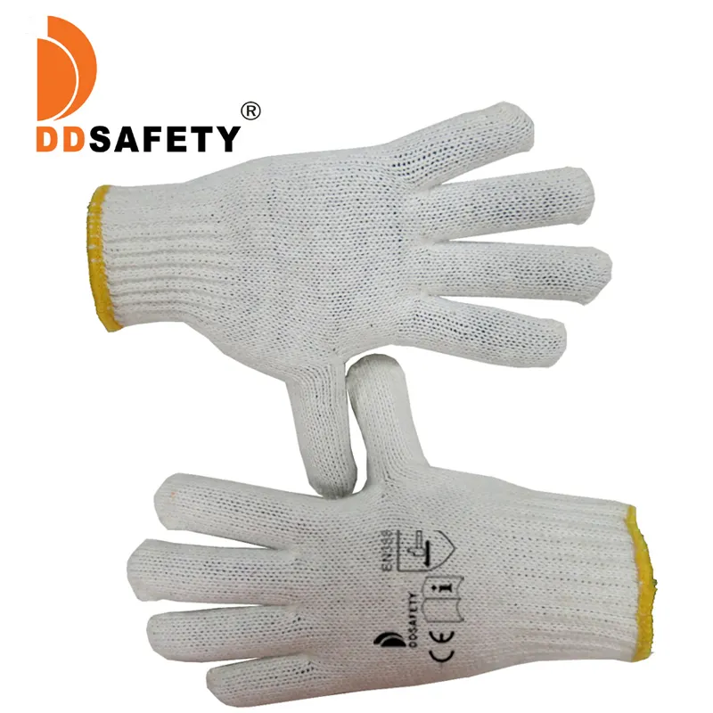 Самый популярный товар, вязаные хлопковые перчатки, производитель перчаток, белые хлопковые вязаные перчатки En388