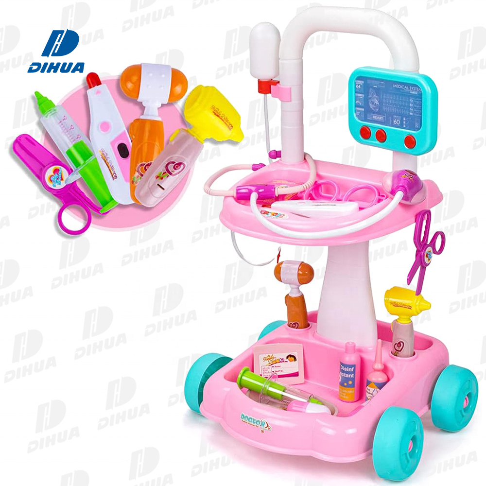 Doctor Cart Kit for Kids Pretend Toy Doctor Set Medical Play Set Realistic with Lights Doctor Toys Educational Game