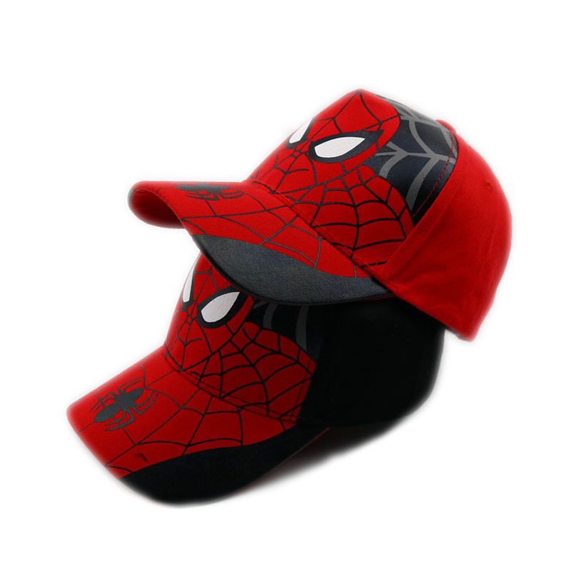 Kids Caps Manufacturer Hot Selling Spiderman Printed 2-8 Years 5 Panel Children Baseball Cap