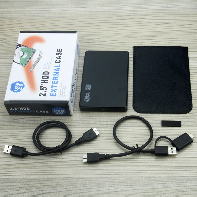 Прямая поставка с завода, в наличии, SHUOLE ABS, 2,5 дюйма, USB 3,0, 5 Гбит/с, корпус для жесткого диска SATA, корпус для жесткого диска с кабелем