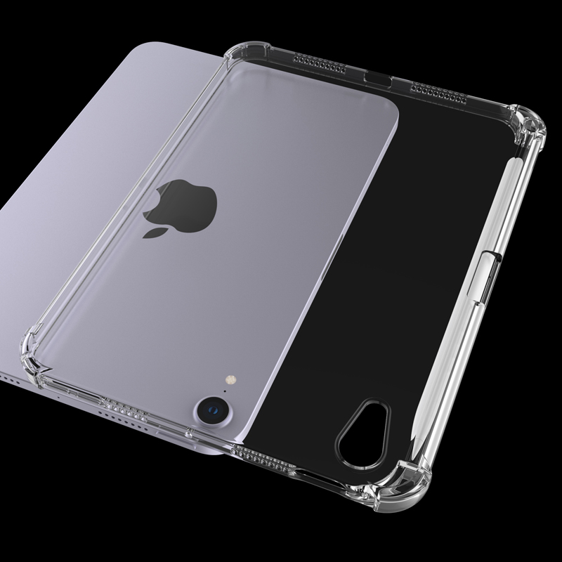 Мягкий прозрачный чехол из ТПУ с индивидуальным дизайном для iPad Mini 6, прозрачный чехол со слотом для карандашей