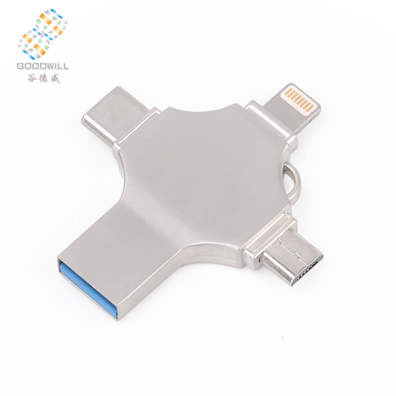 OTG USB флэш-накопитель 128 Гб 64 ГБ 32 ГБ 16 ГБ 8 ГБ 4 ГБ 2 Гб металлический накопитель смартфон OTG 3,0 USB флэш-накопитель