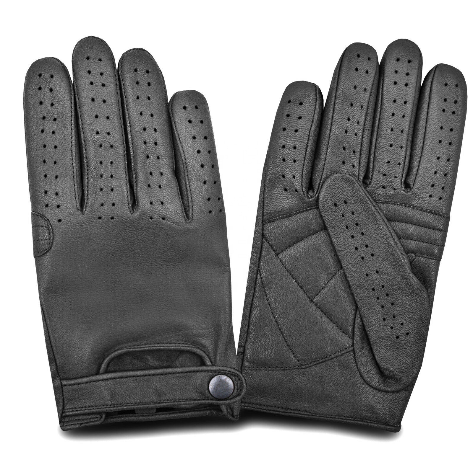Mens Driving Gloves Genuine Leather Slim Fit Chauffeur Traditional Vintage Glove