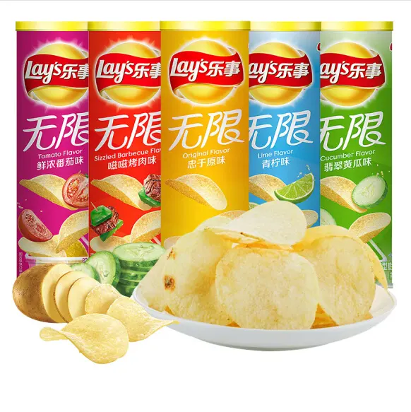 90g Leshi potato snack canned potato chips snacks oem potato chip