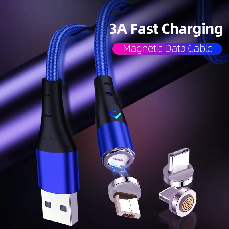 Wholesale mobile Phone Accessories 3 in 1 Magnetic Charging Data Cable phone Charger usb for Android/i-product/Type C