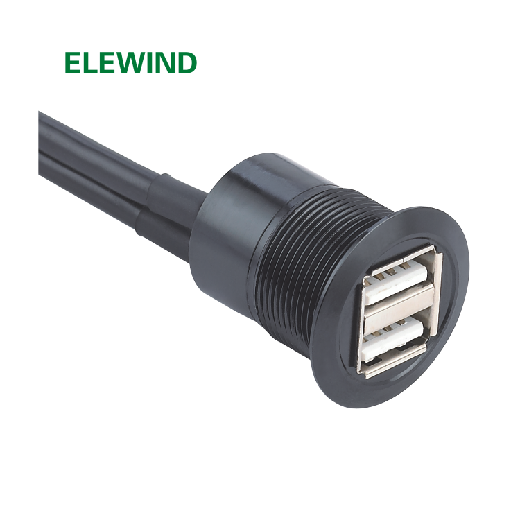 Двойной порт USB 2,0 A штекер-гнездо M/F УДЛИНИТЕЛЬ с винтовым замком монтажный кабель 60 см (150 см на заказ)