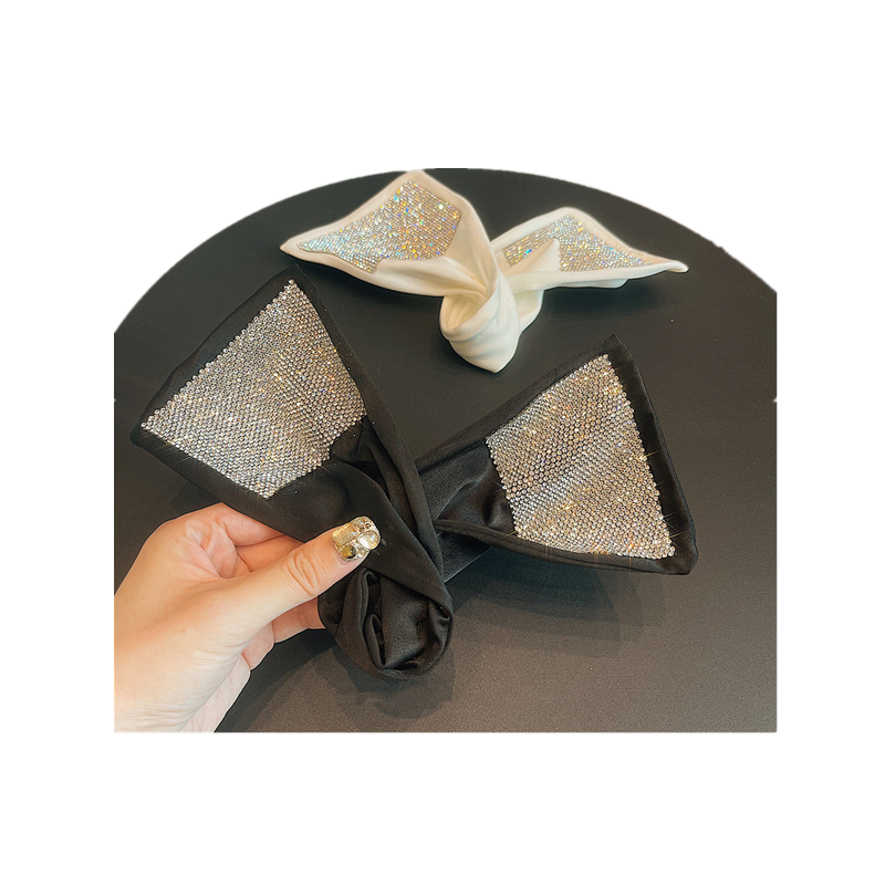 Latest long hair girls' hair accessories rhinestone decorated fabric deft bun maker beautiful hairband for hair styling
