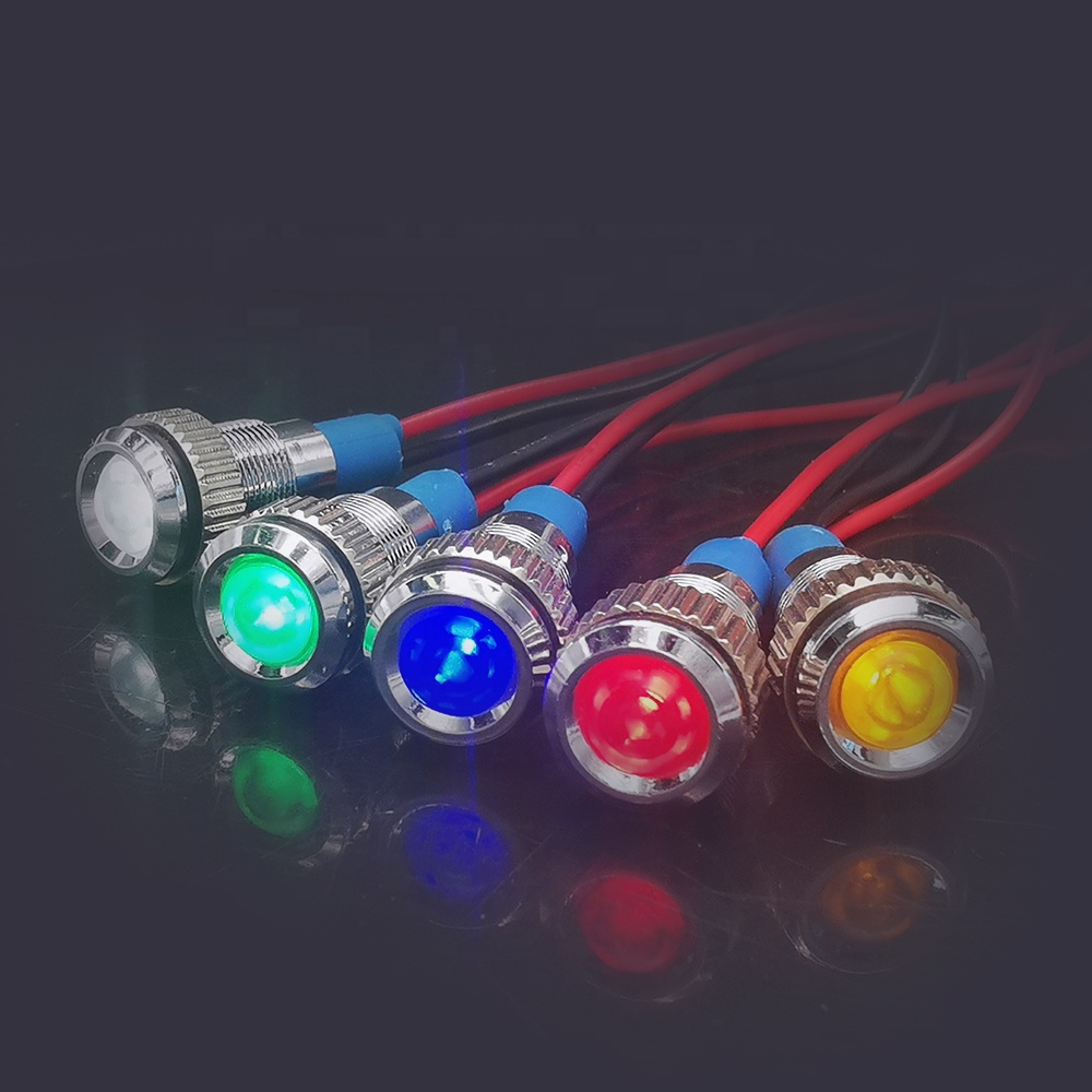 Металл 12V 6mm 8mm мотоцикл пилот светодиодное оборудование индикаторы