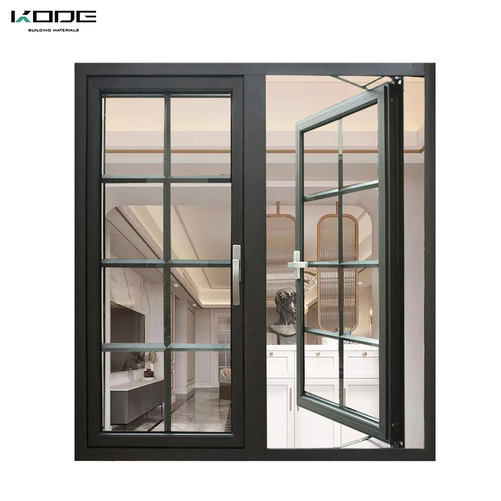 Hot selling double Glazed Windows Aluminum glass swing metal windows
