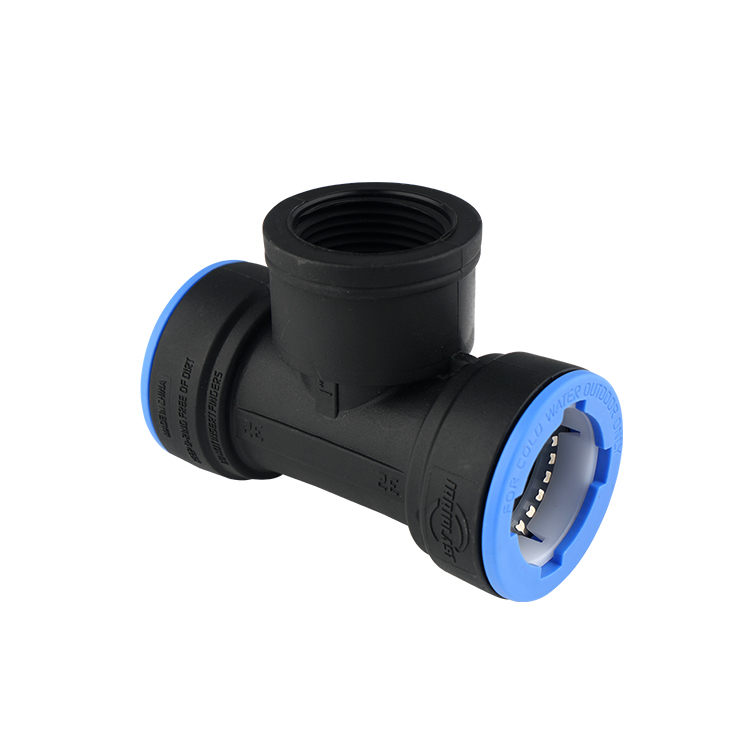 Factory Cheap Price Pp Push Fittings Pipe And Fittings Compression Fittings Pp Reducing Tee With Treadmark Irriplast