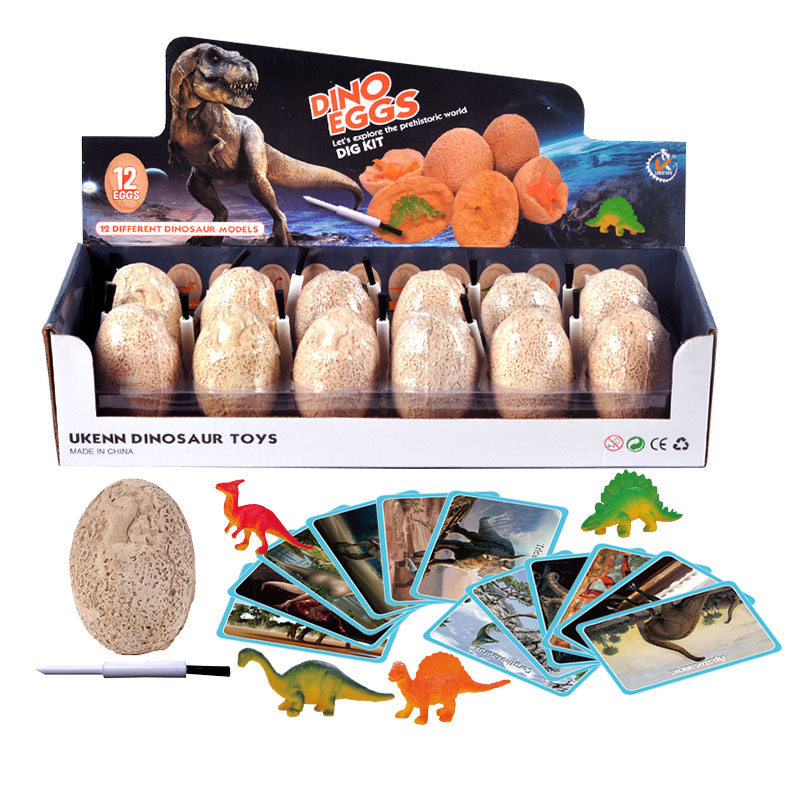 Dig a Dozen Dino Eggs Dig Kit Easter Egg Toys Break Open 12 Unique Large Surprise Dinosaur Egg For Kids