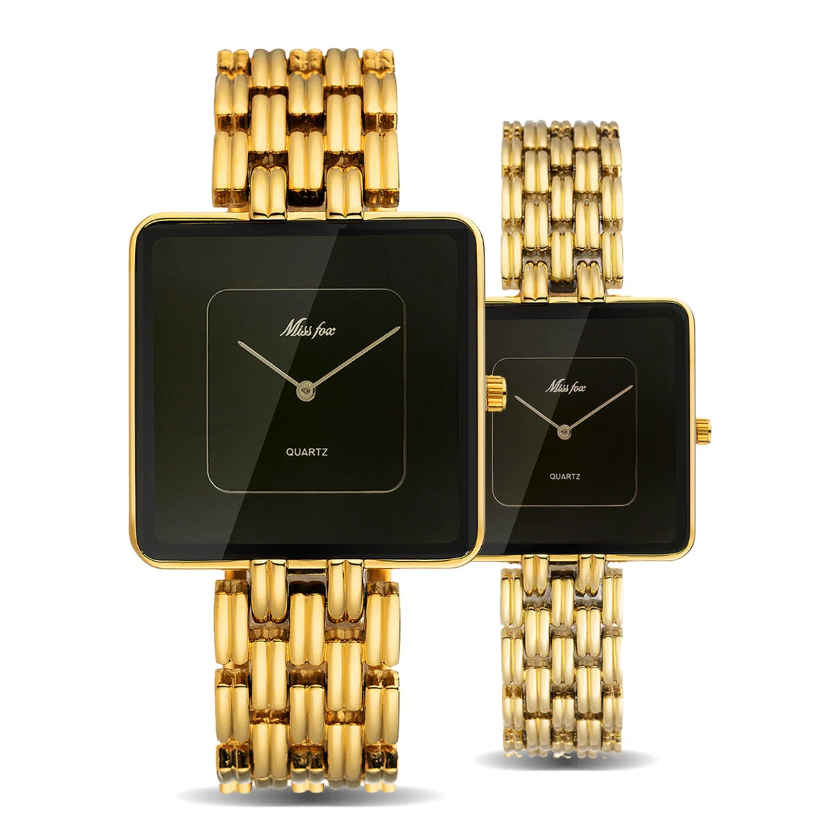 MISSFOX 2176 Hotsale Couple Watches Quartz Square Shaped Man Watch Women For Lover