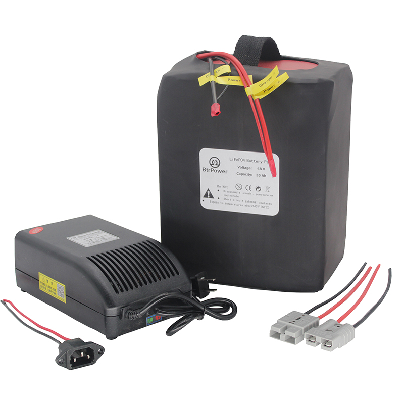 Manufacturer Wholesale 48v Ebike Battery 35ah Lithium Lifepo4 Battery With 50a Bms And 5a Fast Charger For 500w-2000w Motor