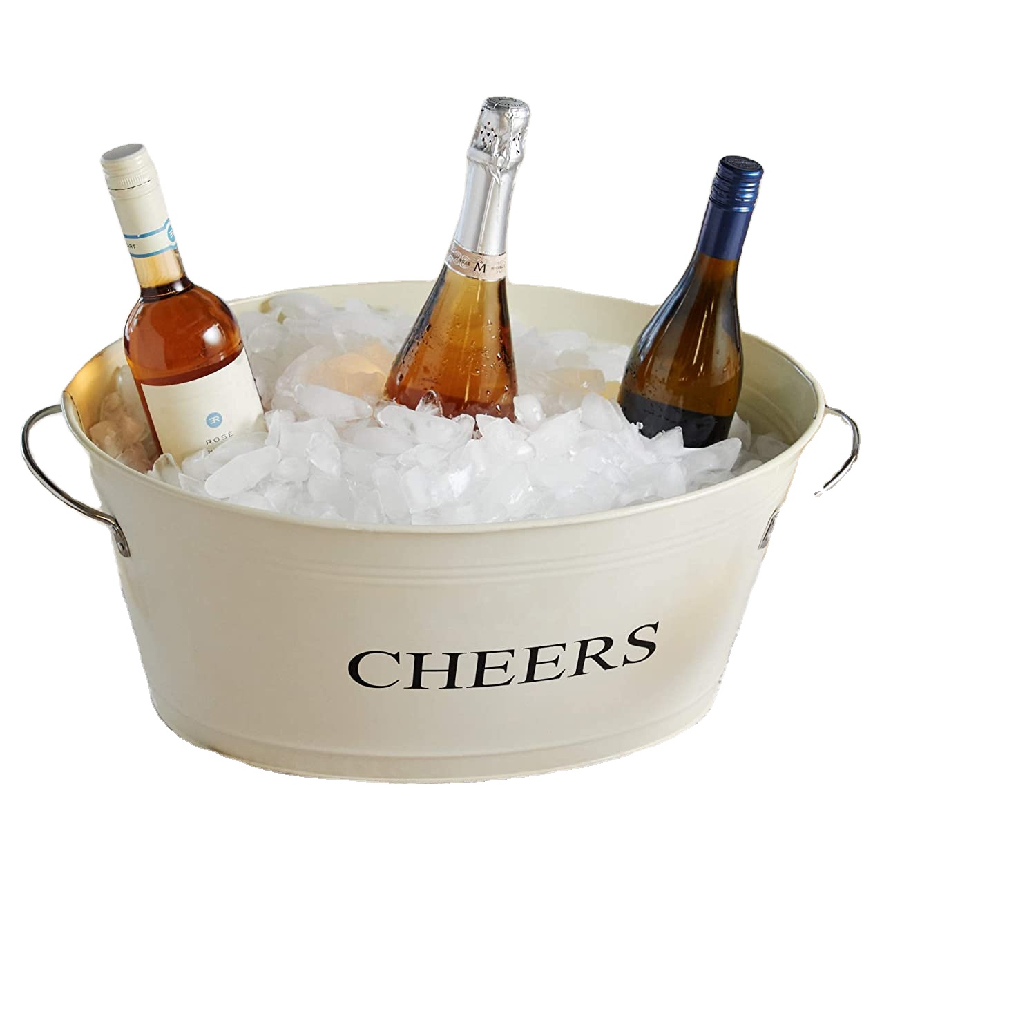 Cookmate Stainless steel 6.3 Gallons Party White Rustic Farmhouse Decor Ice Bucket And Galvanized Cheers Tub