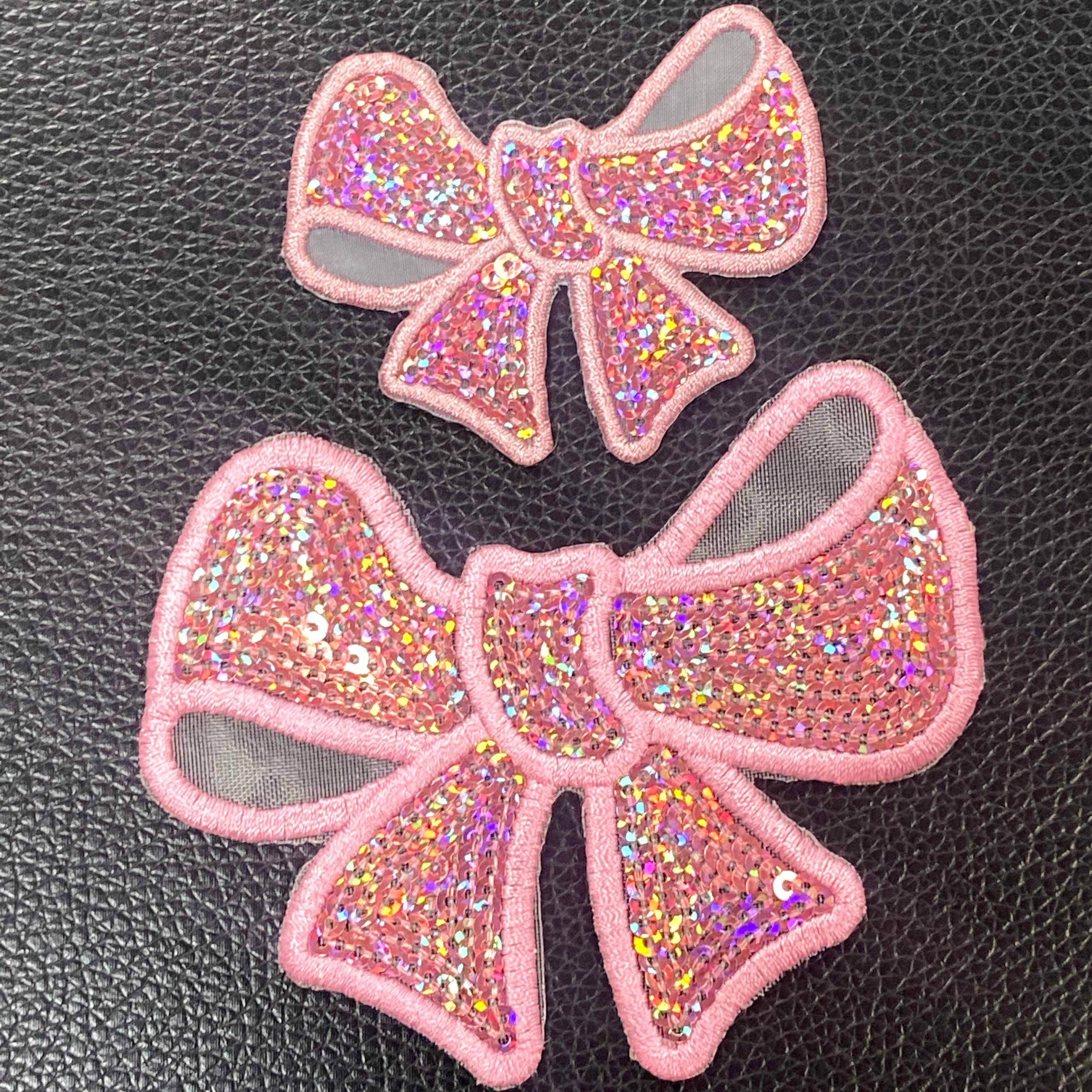 Bow Patch Sequins Patches On Clothes Iron On Sew on Applique Patches For Clothing Garment Bags Shirts Rhinestone Transfer