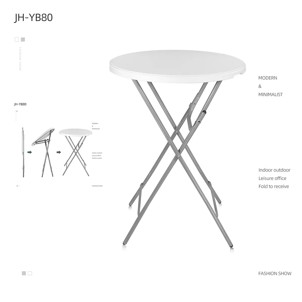 Cheap round plastic bar height folding table for sale