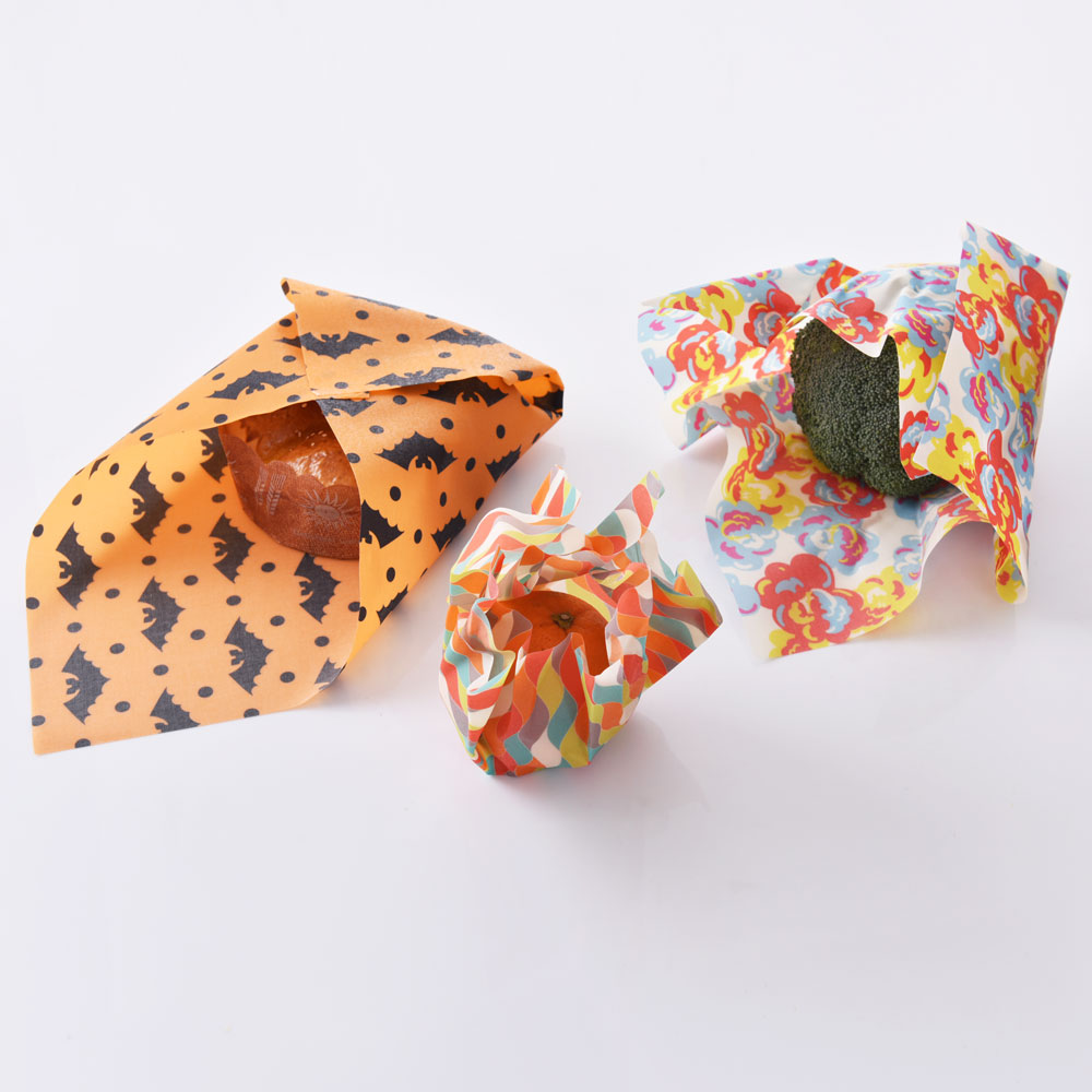 Food Grade Cotton 3 Pack Bee Wax Food Storage Wrap Reusable Beeswax Breathable Food Wraps