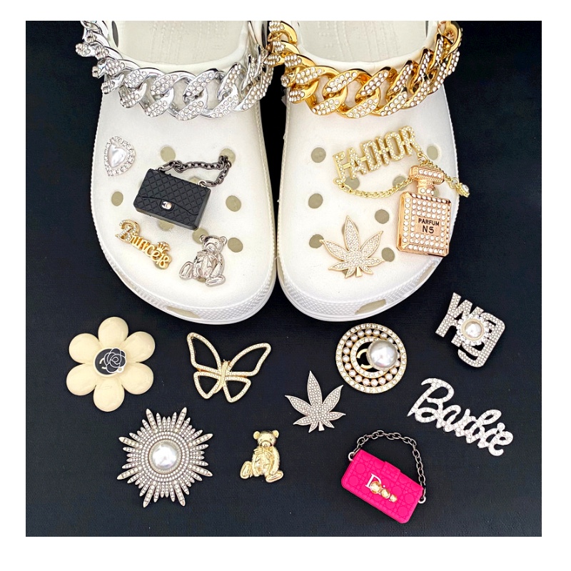 Роскошные украшения для обуви Crocks, мексиканские Кроксы, подвеска для обуви, металлические украшения для детей, подвески, аксессуары, дизайнерские алмазные подвески Croc