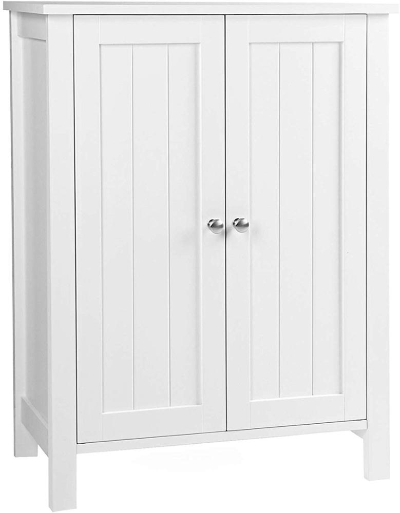 Bathroom Floor Storage Cabinet with Double Door Adjustable Shelf