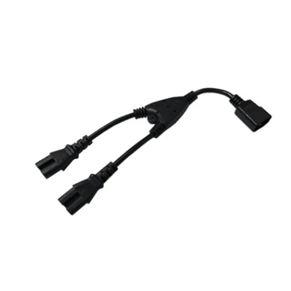 Y Type Splitter Power Extension, IEC 320 C14 Plug to C13 Two Connectors Power Cord,C14 to 2ways C13,10A,0.5M