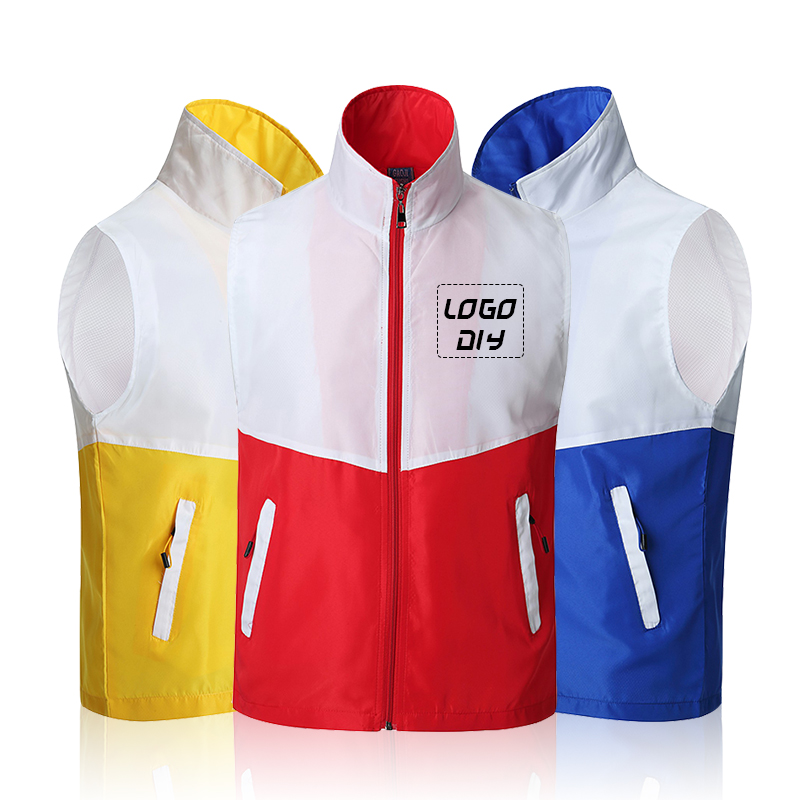 Fashion new design hot sale waistcoat vest Sleeveless vest with zipper pockets